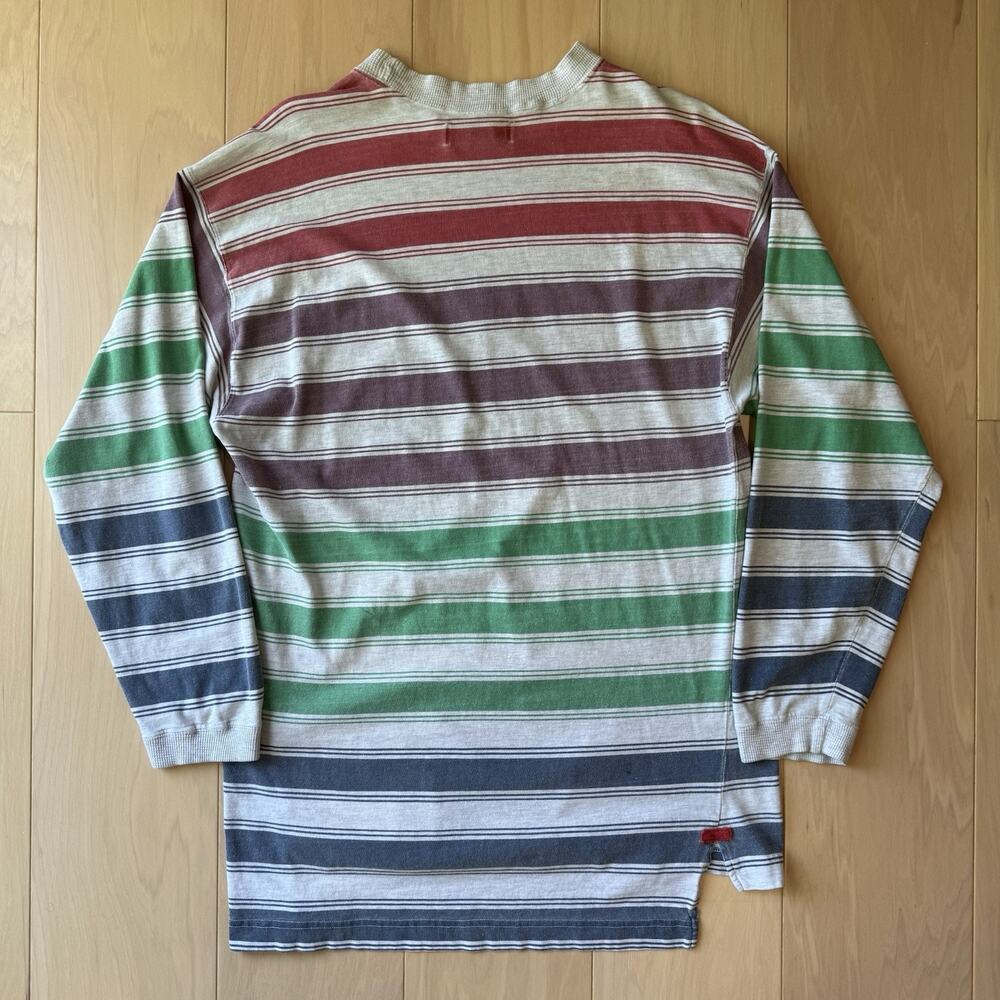 Vintage Gotcha Skateboards Shirt M Gray Stripe Multicolor 90s Skateboards - Picture 8 of 9